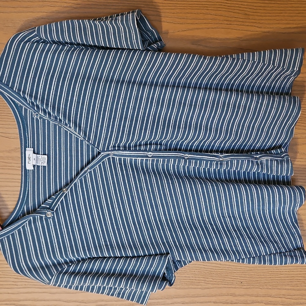 Rue21 Navy Striped Button Down Shirt